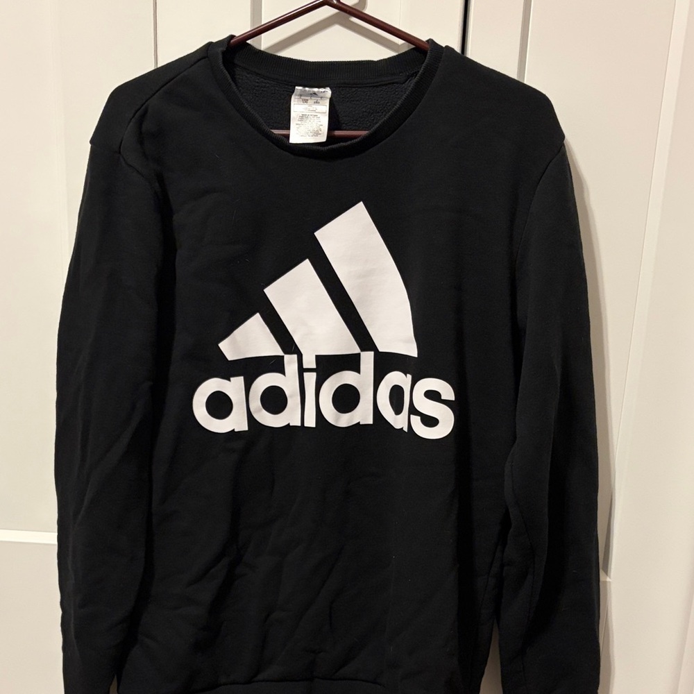 Adidas Black Crewneck with White Emblem
